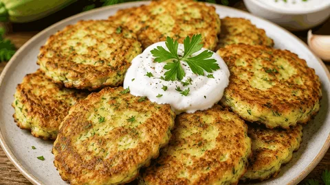 Оладьи из кабачков с творогом (брынзой)